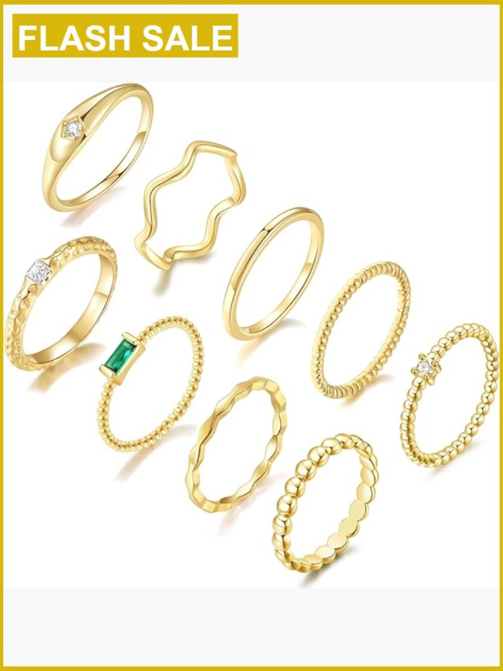 9pc Stackable Knuckle Rings Set Band Eternity Dainty Thin Thumb Stacking Ring